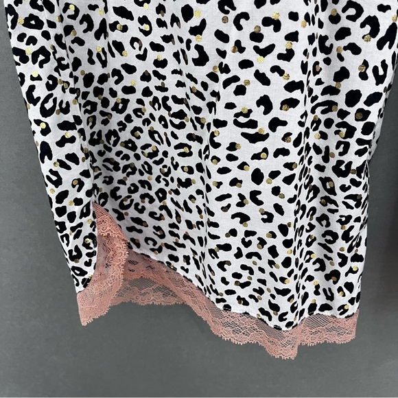 Victoria’s Secret Black Animal Print Gold Dot Lace Hem Pajama Pants - Picture 7 of 14